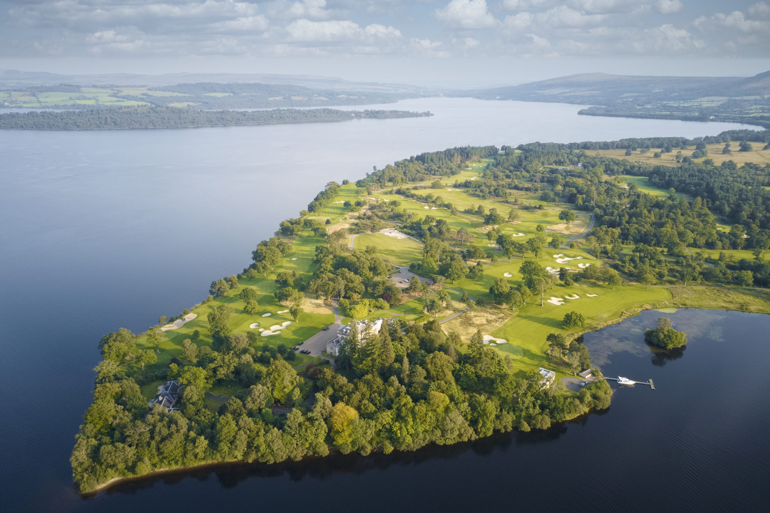 Loch Lomond golf course aerial view Scotland